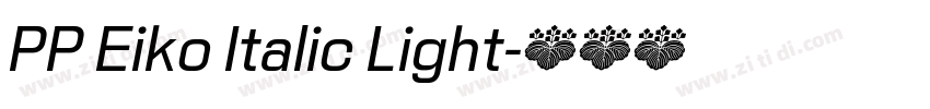 PP Eiko Italic Light字体转换